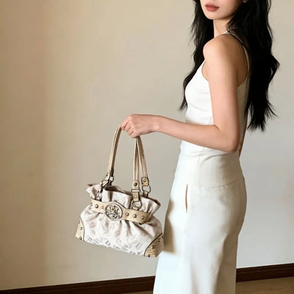 Y2K Studded Buckle Shoulder Bag