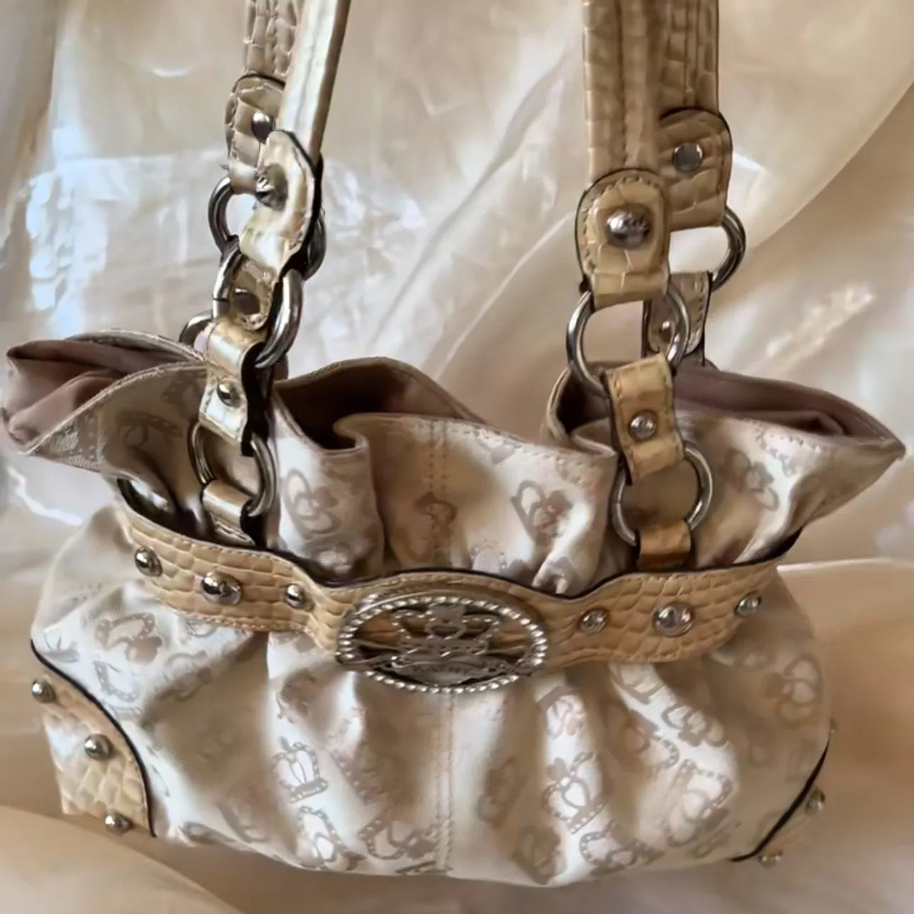 Y2K Studded Buckle Shoulder Bag