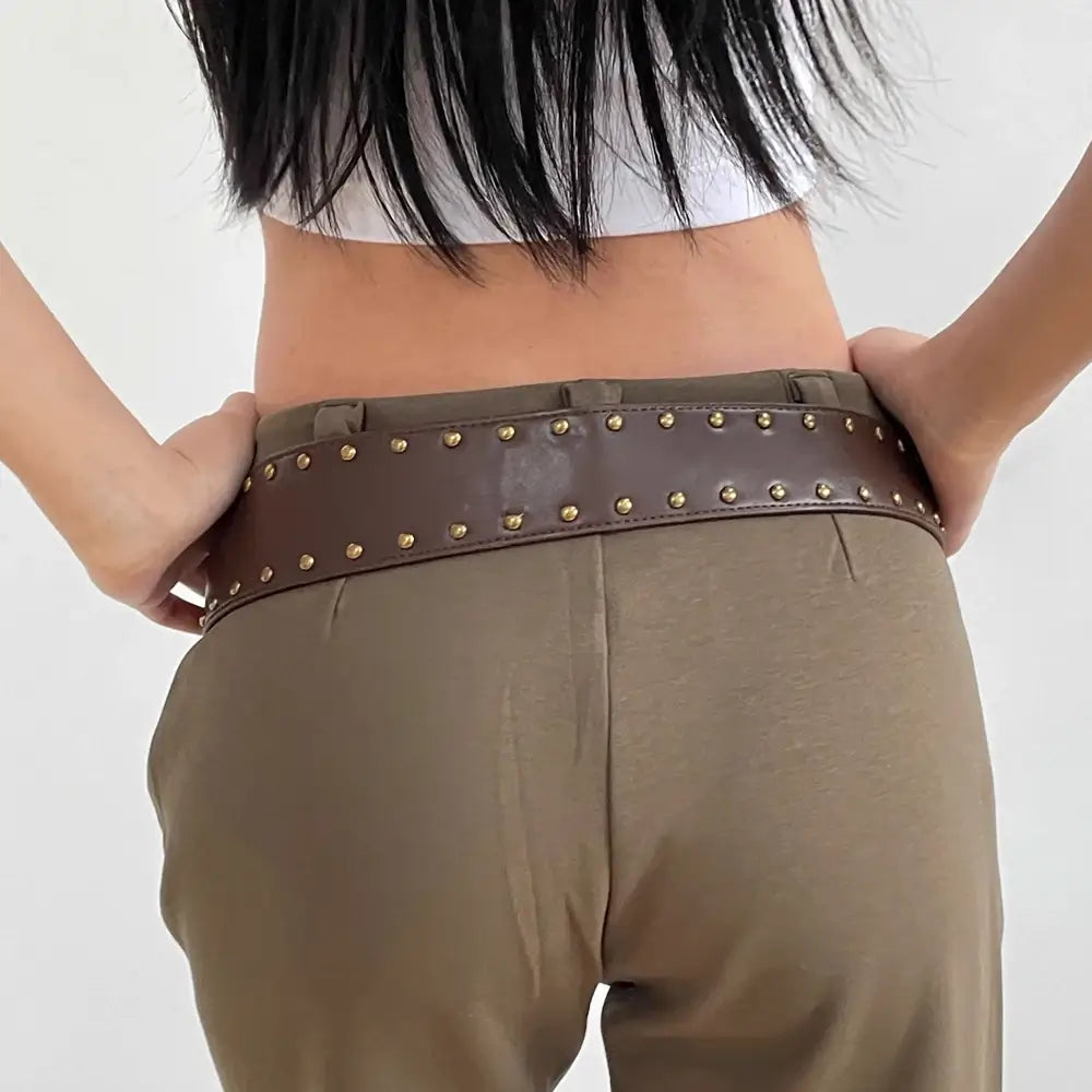 Y2K Studded Wide Belt