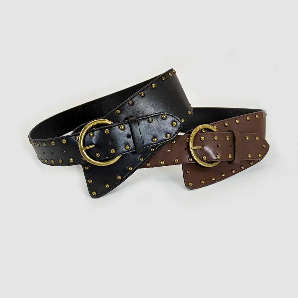 Y2K Studded Wide Belt