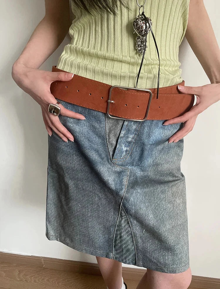 Y2K Suede Belt