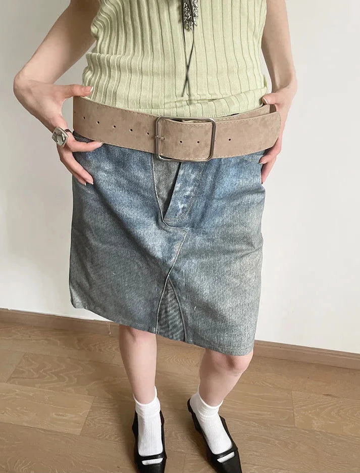 Y2K Suede Belt