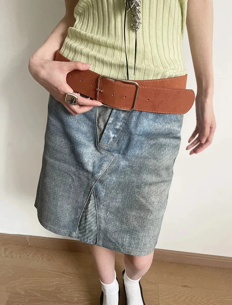 Y2K Suede Belt