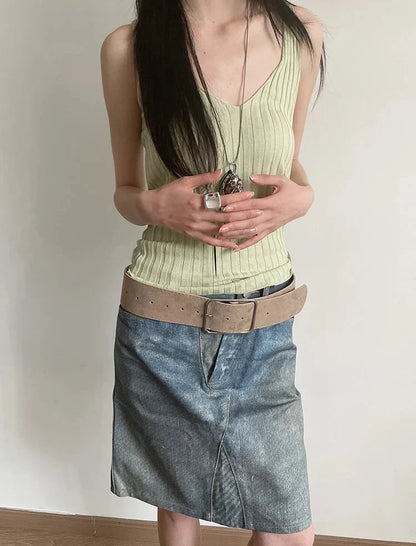 Y2K Suede Belt