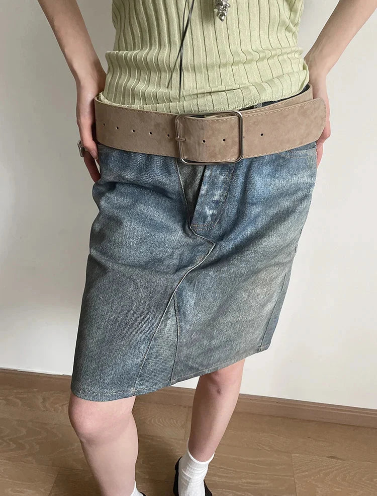 Y2K Suede Belt