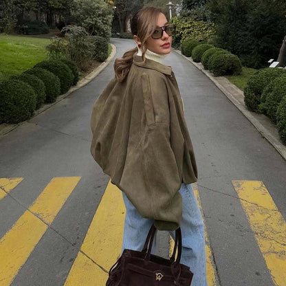 Y2K Suede Bomber Jacket