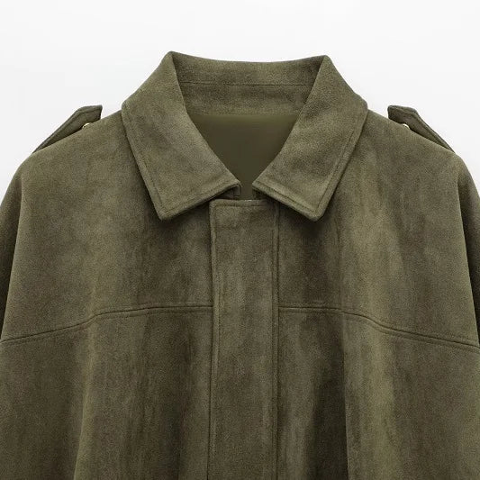 Y2K Suede Bomber Jacket