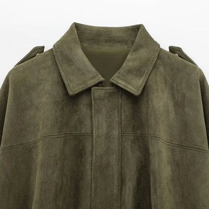 Y2K Suede Bomber Jacket