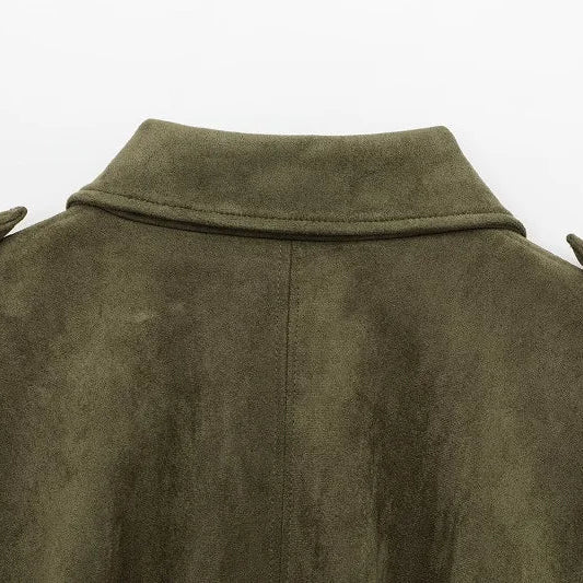 Y2K Suede Bomber Jacket