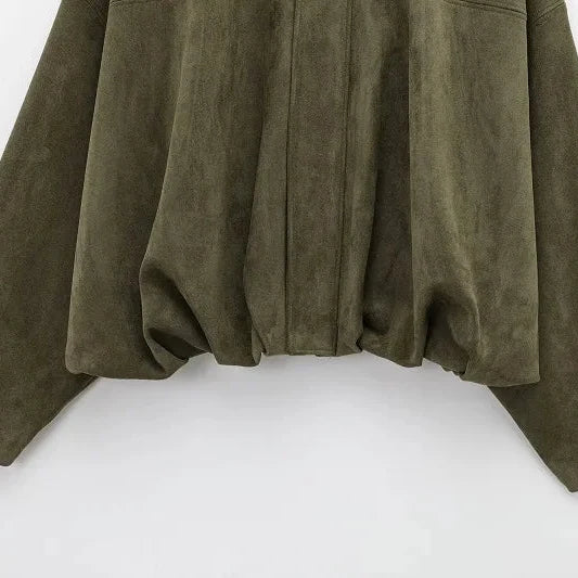 Y2K Suede Bomber Jacket