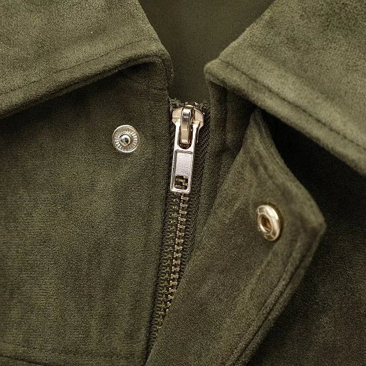 Y2K Suede Bomber Jacket
