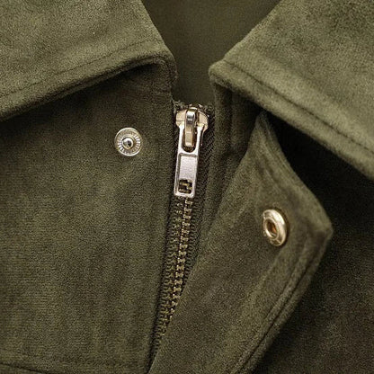 Y2K Suede Bomber Jacket