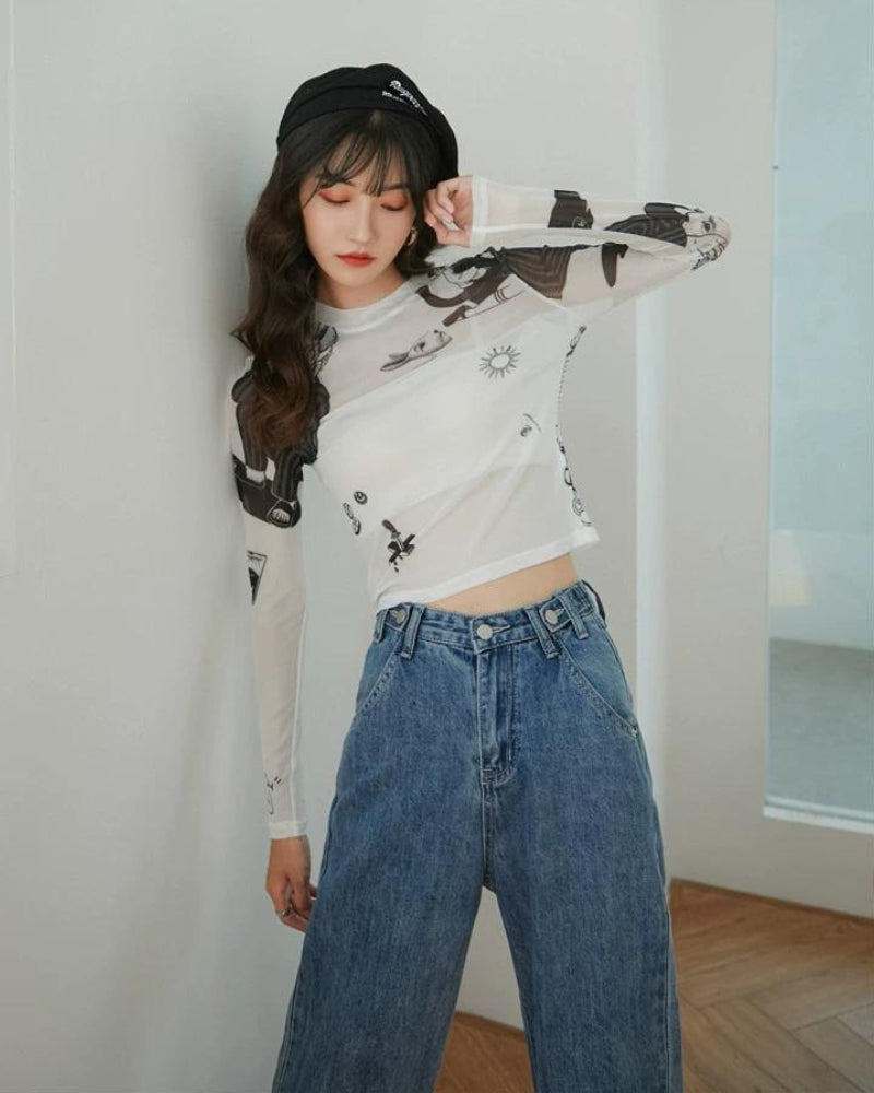 Y2K Sun Child Sheer Top