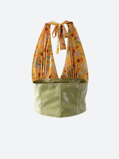 Y2K Sunflower Halter Top