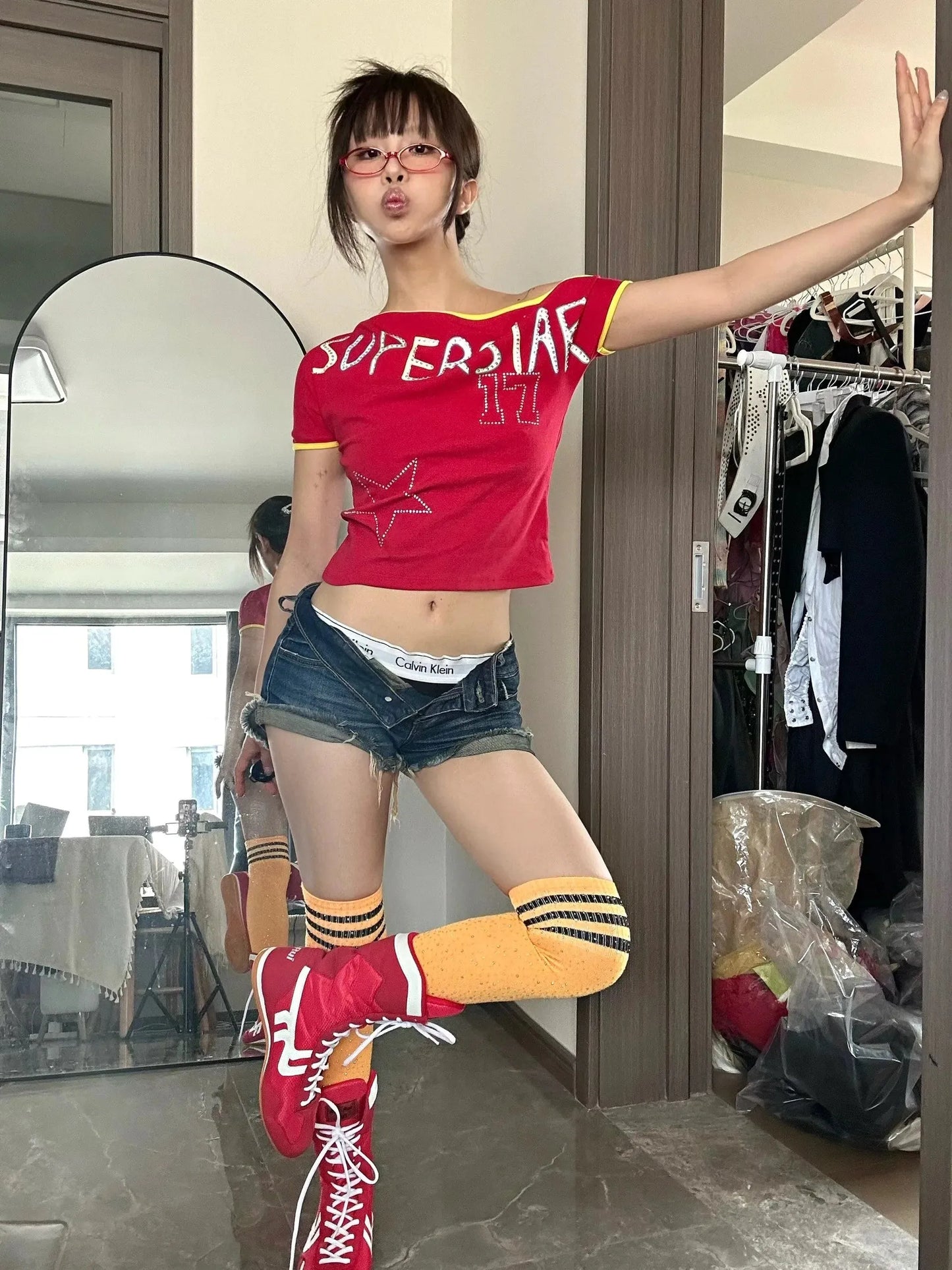 Y2K Superstar One Shoulder Tee