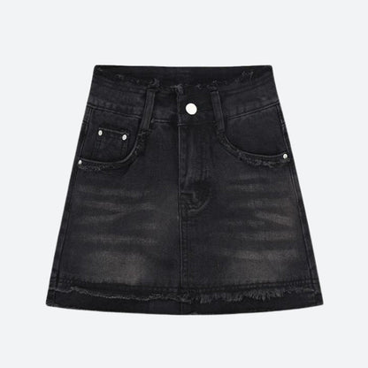 Y2K Tasseled Denim Mini Skort