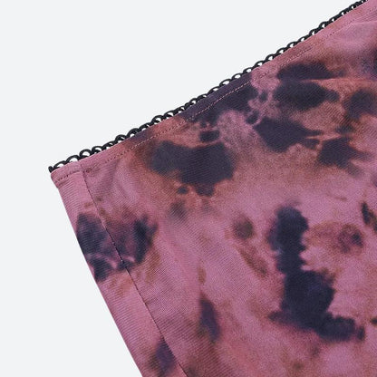 Y2K Tie Dye Mesh Mini Skirt