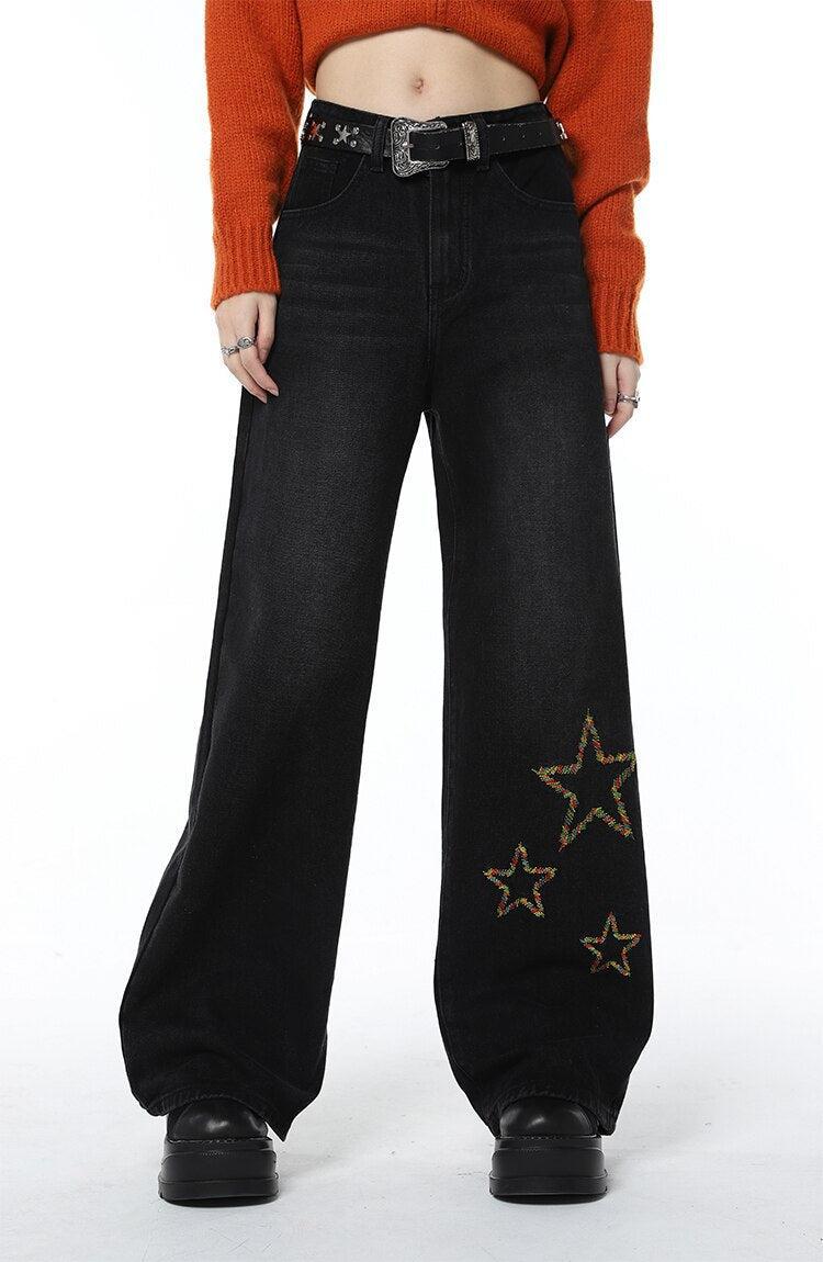 Y2K Tinsel Stars Jeans