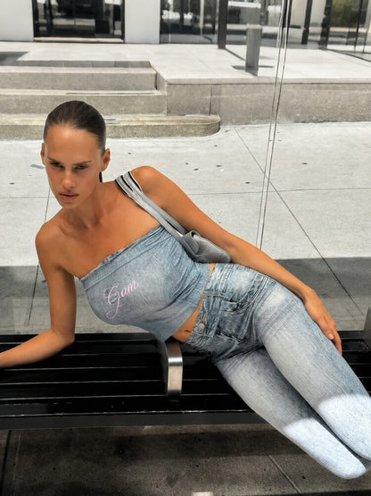 Y2K Tube Top & Capri Set
