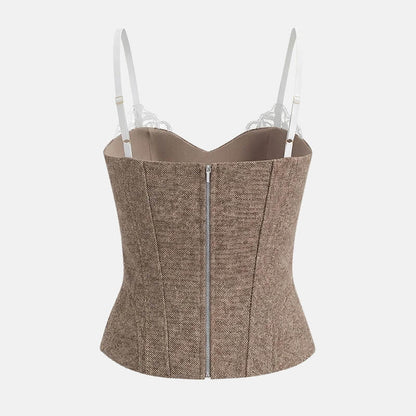 Y2K Tweed Corset Top
