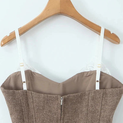 Y2K Tweed Corset Top