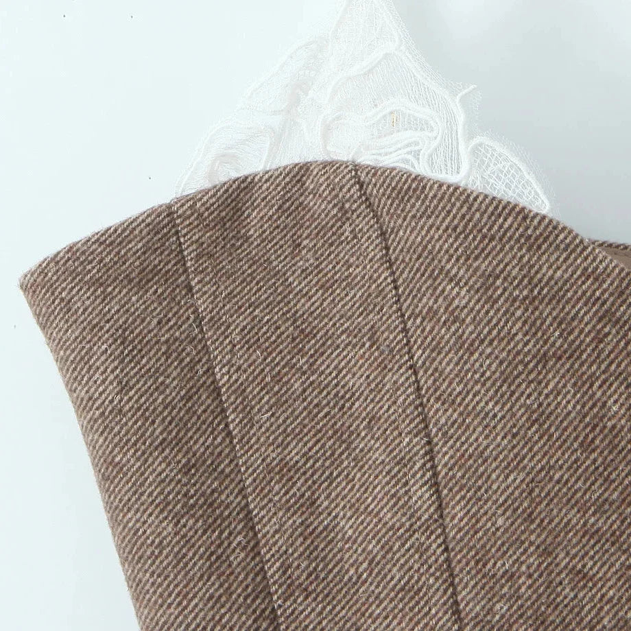 Y2K Tweed Corset Top