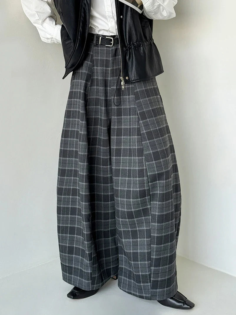 Y2K Ultra-Wide Plaid Pants