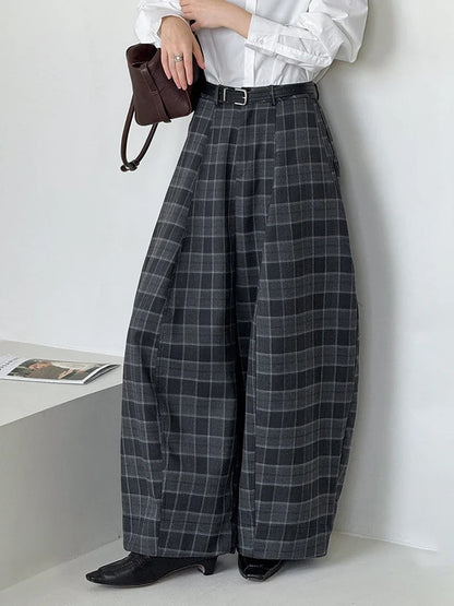 Y2K Ultra-Wide Plaid Pants