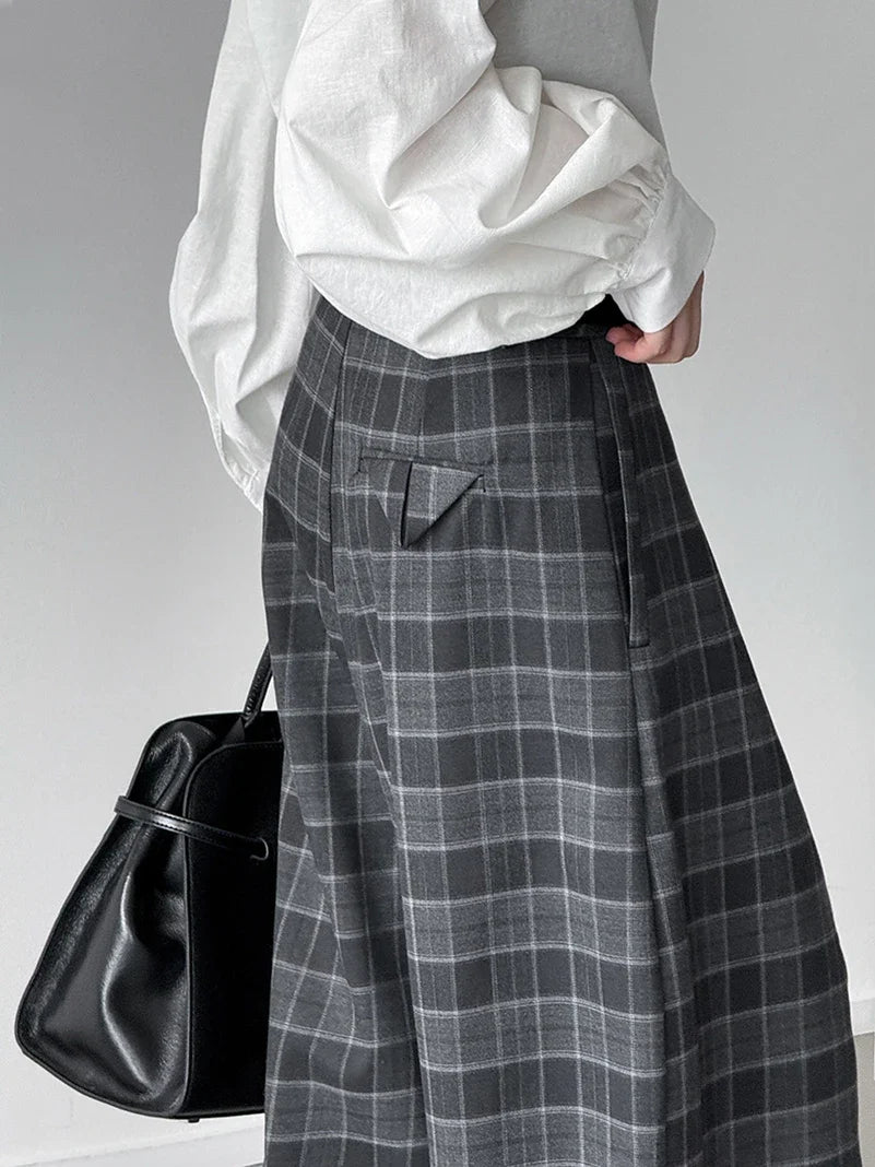 Y2K Ultra-Wide Plaid Pants