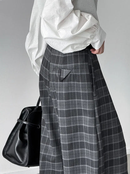Y2K Ultra-Wide Plaid Pants
