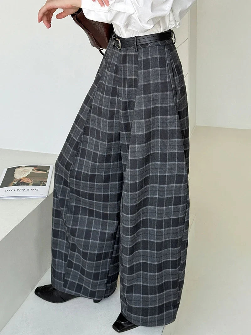 Y2K Ultra-Wide Plaid Pants