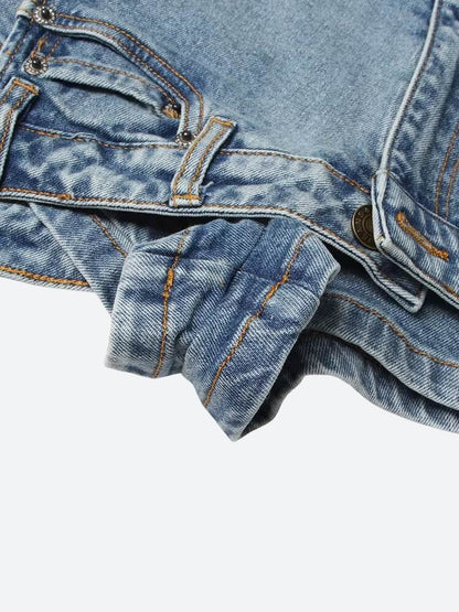 Y2K Upside Down Denim Mini Shorts