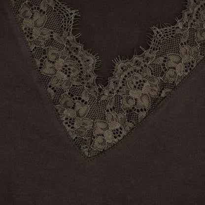 Y2K V Neck Lace Top