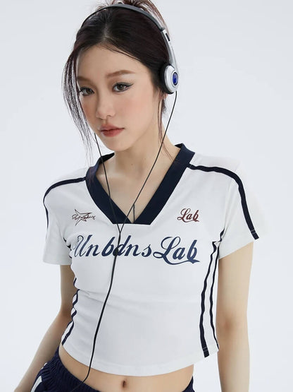 Y2K Varsity Baby Tee