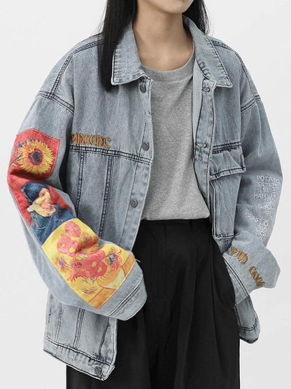 Y2K Vincent Van Gogh Denim Jacket