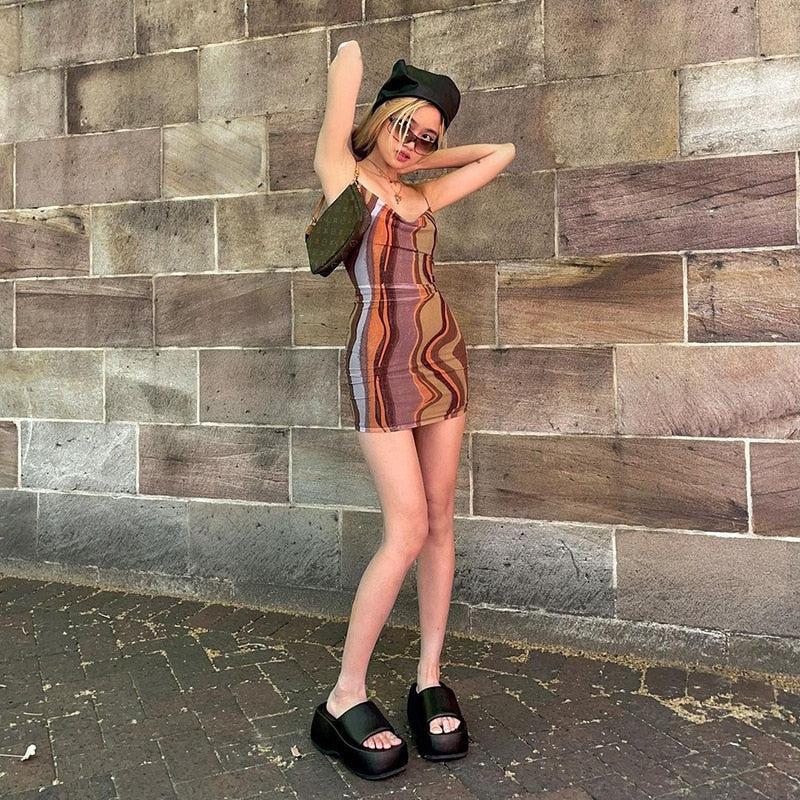 Y2K Vintage Bodycon Mini Dress
