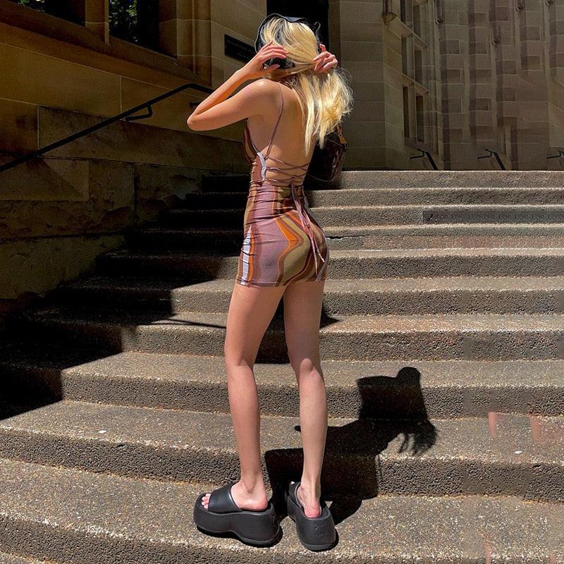 Y2K Vintage Bodycon Mini Dress