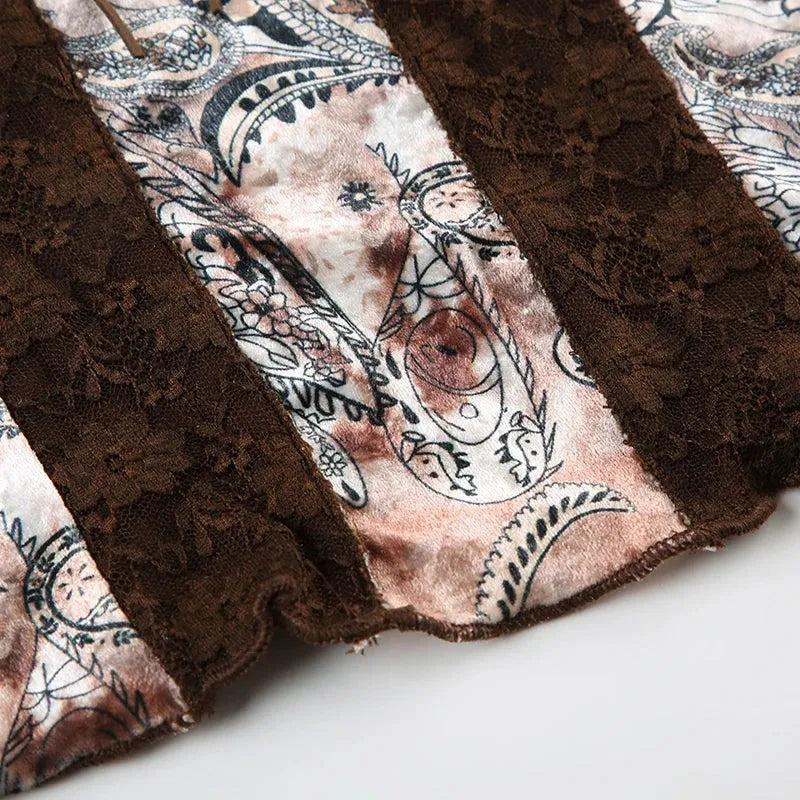 Y2K Vintage Bohemian Lace Top