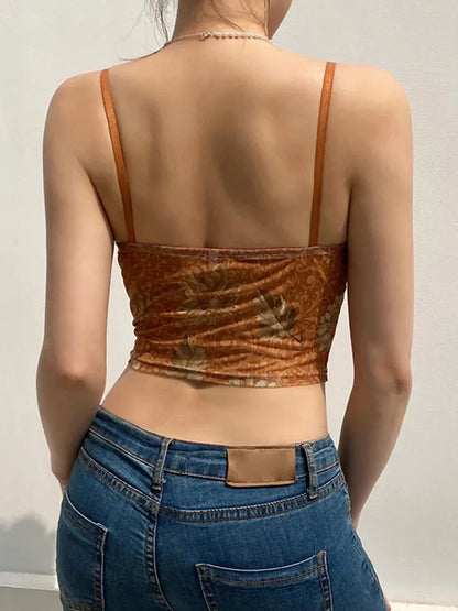 Y2K Vintage Floral Crop Top