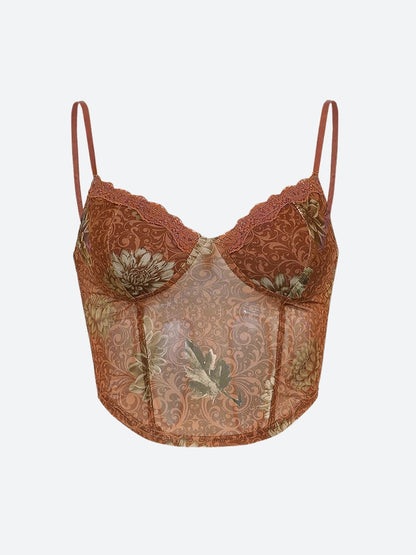 Y2K Vintage Floral Crop Top