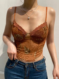 Vintage Floral Print Crop Top