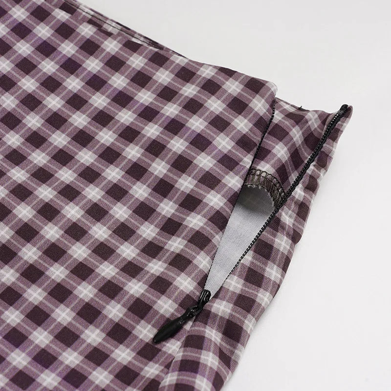 Y2K Vintage Gingham Maxi Skirt