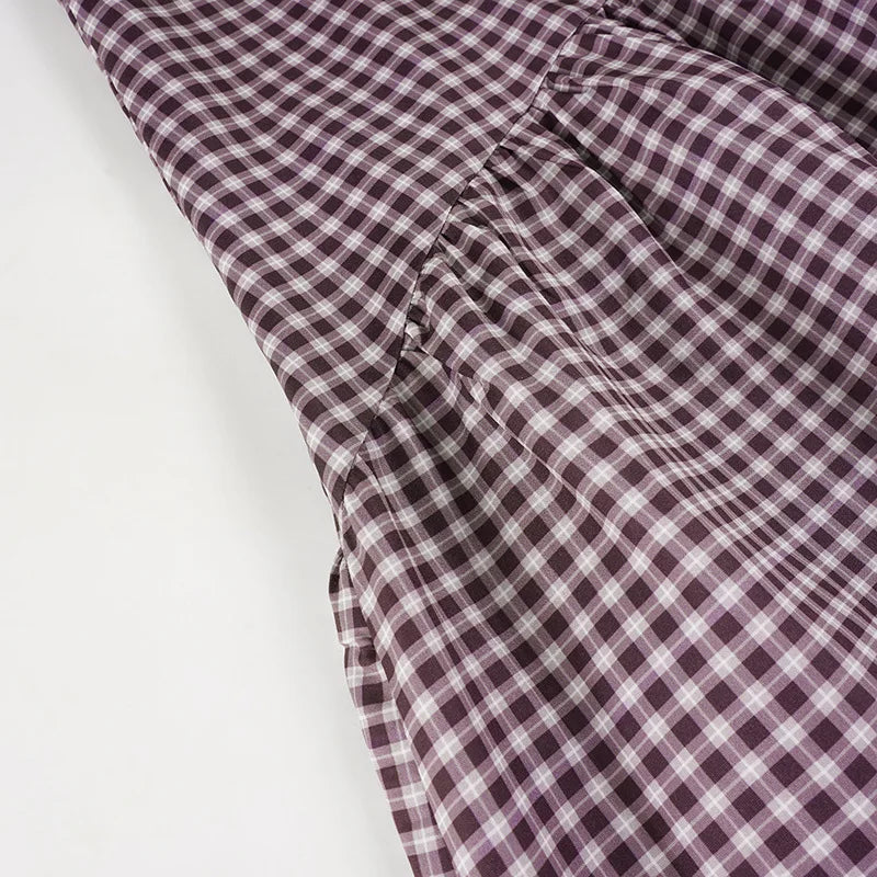 Y2K Vintage Gingham Maxi Skirt
