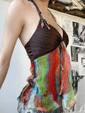 Vintage Halter Neck Crop Top