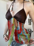 Vintage Halter Neck Crop Top