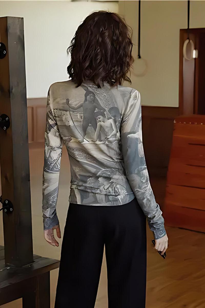 Y2K Vintage High Neck Top