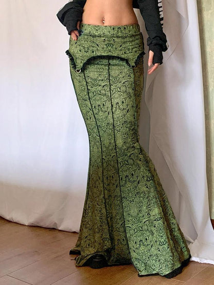 Y2K Vintage Maxi Skirt
