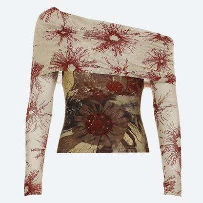 Y2K Vintage Off Shoulder Top