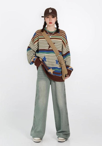 Y2K Vintage Star Sweater