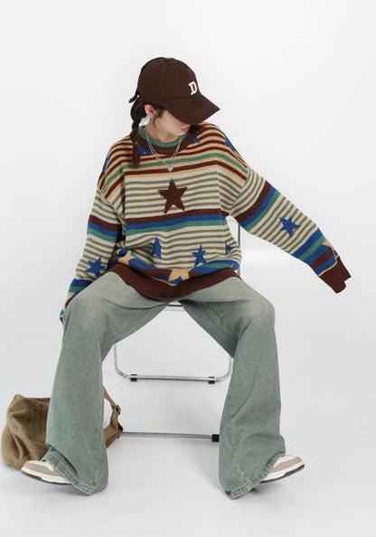 Y2K Vintage Star Sweater